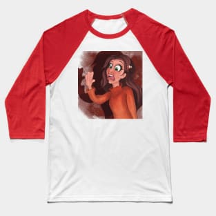 Spooked Girl Character Baseball T-Shirt